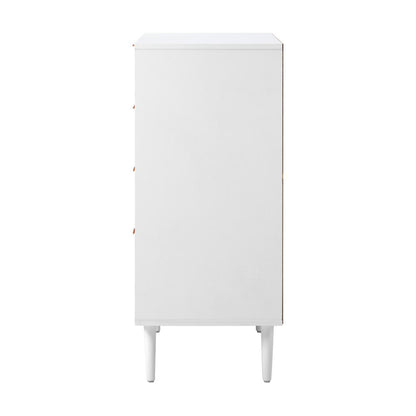 Oikiture 6 Chest of Drawers Lowboy White Gold-Chest of Drawers-PEROZ Accessories