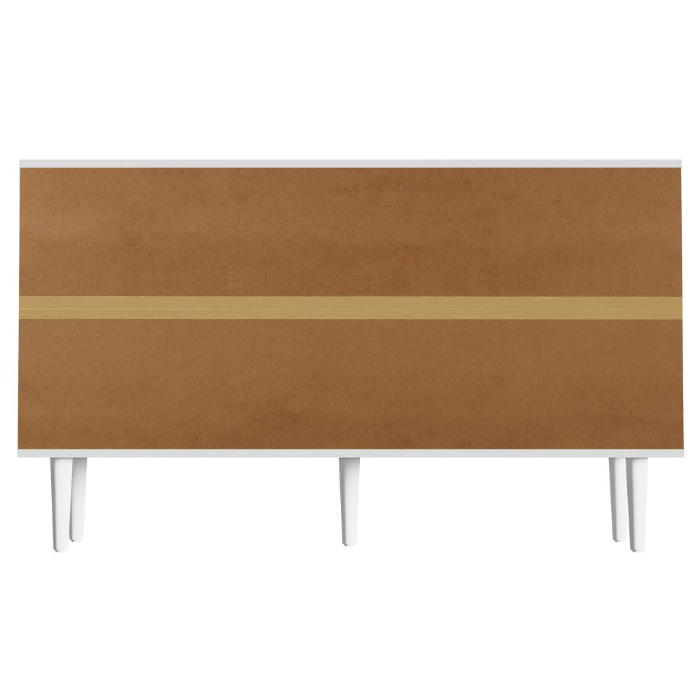 Oikiture 6 Chest of Drawers Lowboy White Gold-Chest of Drawers-PEROZ Accessories