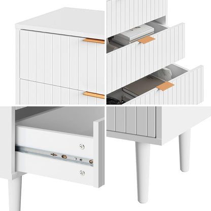 Oikiture 6 Chest of Drawers Lowboy White Gold-Chest of Drawers-PEROZ Accessories