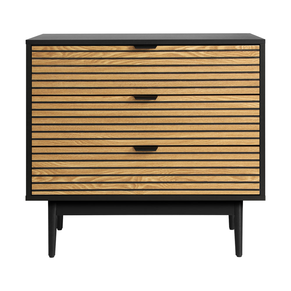 Oikiture 3 Chest of Drawers Dresser Table Bedside Lowboy Storage Cabinet-Bedside Tables-PEROZ Accessories