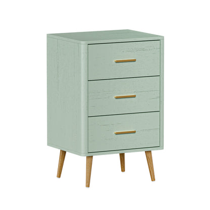 Oikiture 3 Chest of Drawers Tallboy Green-Chest of Drawerss-PEROZ Accessories