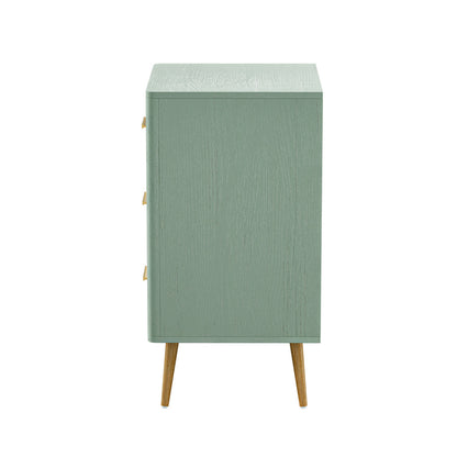 Oikiture 3 Chest of Drawers Tallboy Green-Chest of Drawerss-PEROZ Accessories