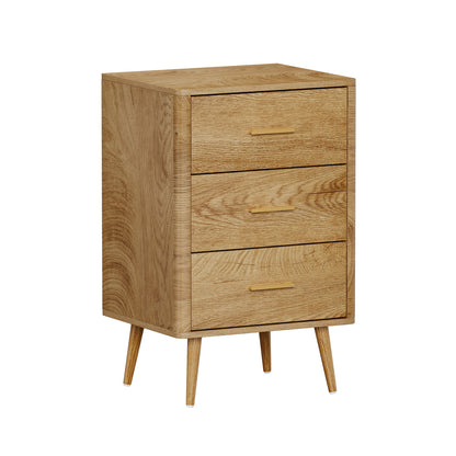 Oikiture 3 Chest of Drawers Tallboy Natural-Chest of Drawerss-PEROZ Accessories