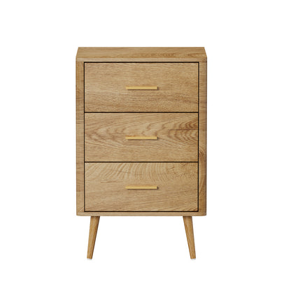 Oikiture 3 Chest of Drawers Tallboy Natural-Chest of Drawerss-PEROZ Accessories