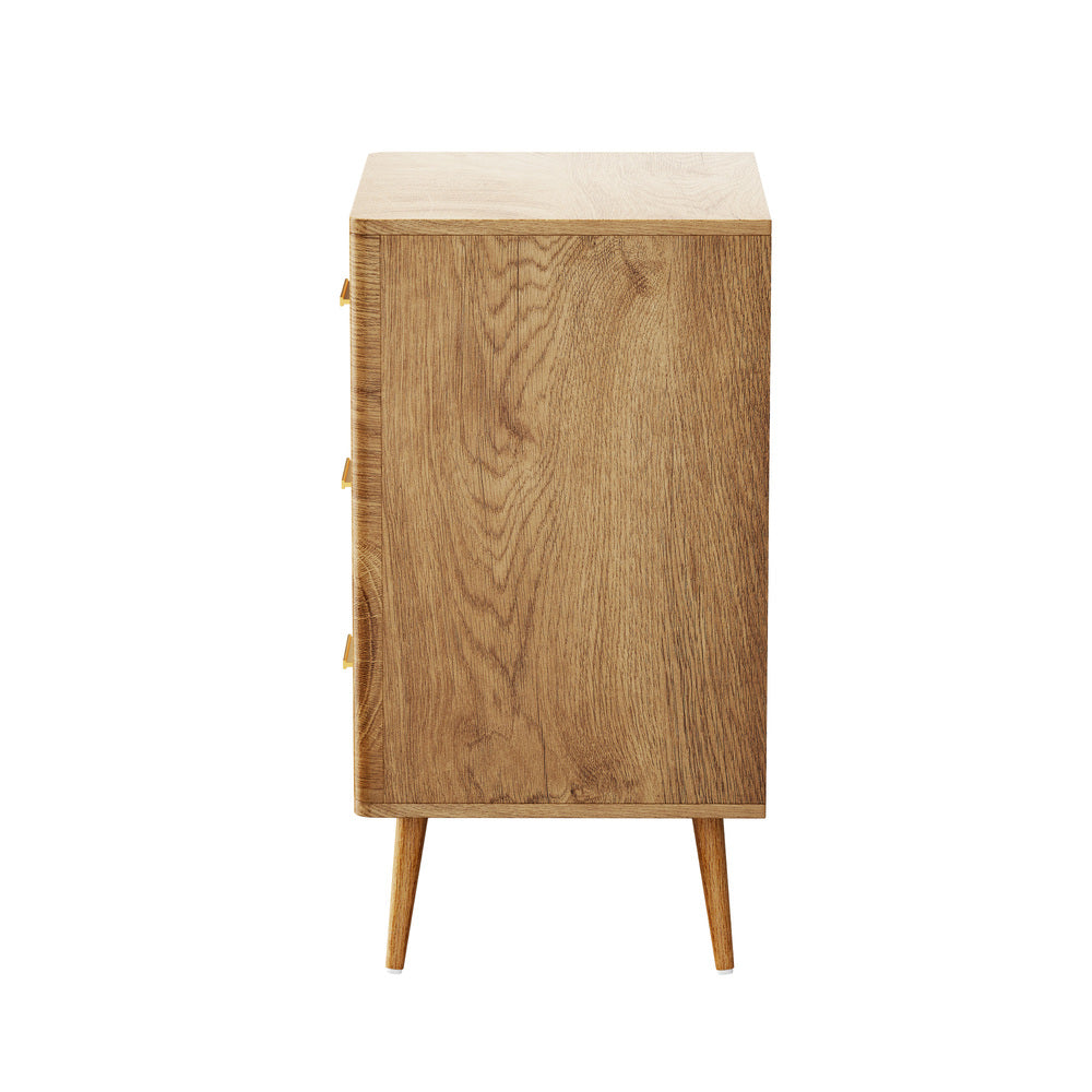 Oikiture 3 Chest of Drawers Tallboy Natural-Chest of Drawerss-PEROZ Accessories