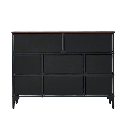 Oikiture 8 Chest of Drawers Fabric Retro Vintage Multi-colour-Chest of Drawers-PEROZ Accessories