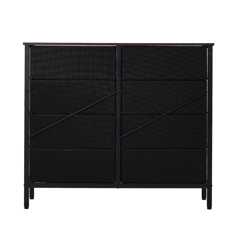 Oikiture 8 Chest of Drawers Rattan Fabric Dresser Tallboy-Chest of Drawers-PEROZ Accessories