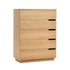 Oikiture 5 Chest of Drawers Dresser Tallboy Storage Cabinet Natural-Chest of Drawers-PEROZ Accessories