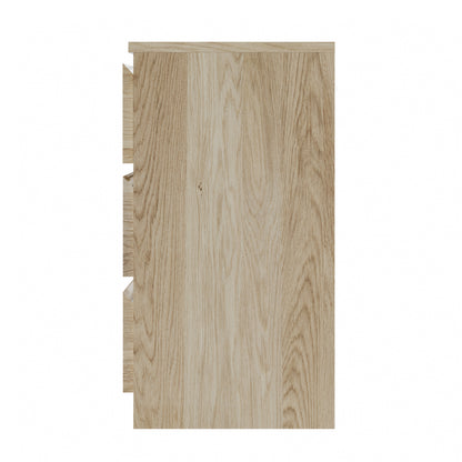 Oikiture 3 Chest of Drawers Lowboy Dresser Table Natural-Chest of Drawers-PEROZ Accessories