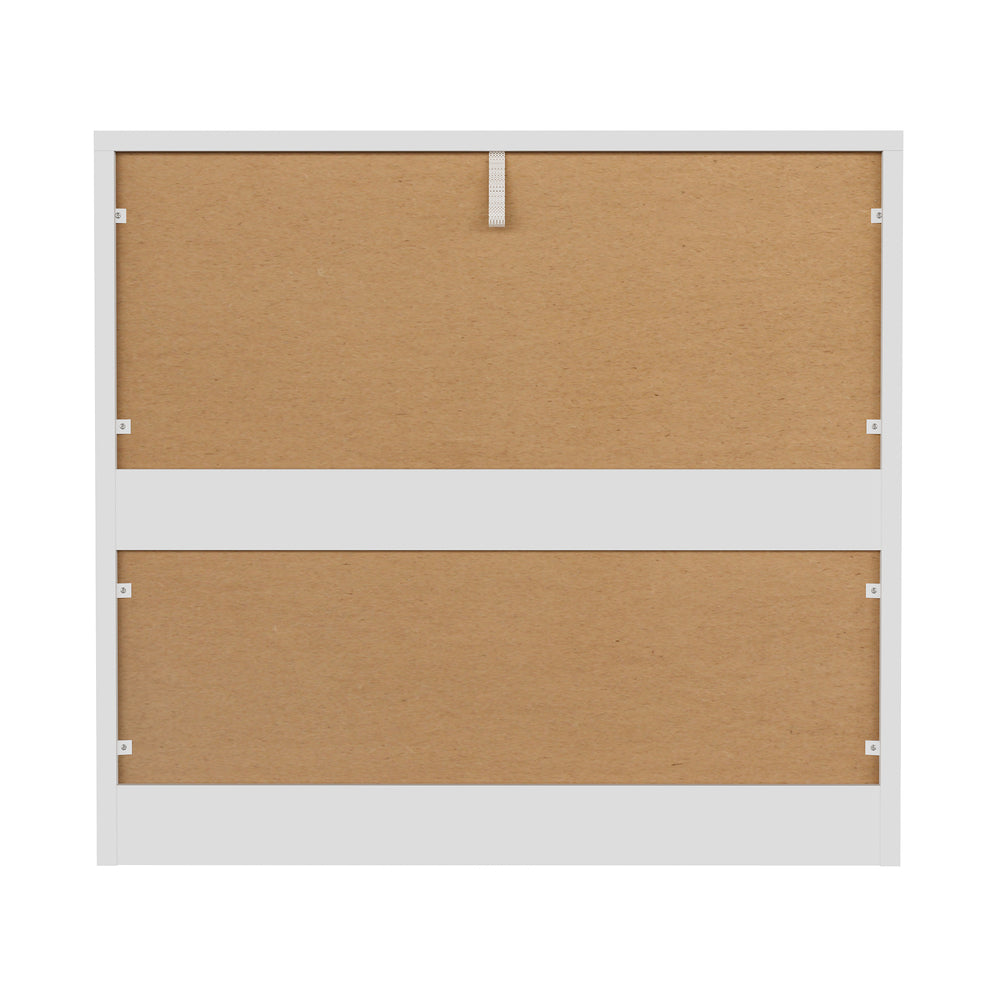 Oikiture 3 Chest of Drawers Lowboy Handle-Free White-Chest of Drawers-PEROZ Accessories