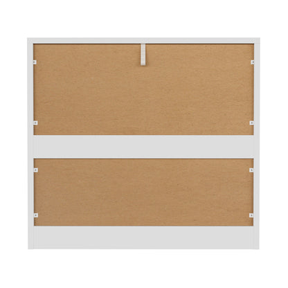 Oikiture 3 Chest of Drawers Lowboy Handle-Free White-Chest of Drawers-PEROZ Accessories