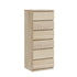 Oikiture 6 Chest of Drawers Tallboy Dresser Table Natural-Chest of Drawers-PEROZ Accessories