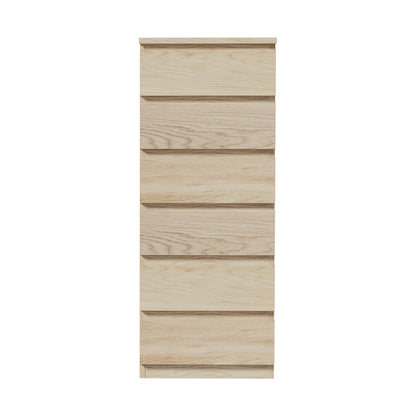 Oikiture 6 Chest of Drawers Tallboy Dresser Table Natural-Chest of Drawers-PEROZ Accessories