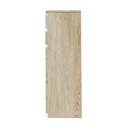 Oikiture 6 Chest of Drawers Tallboy Dresser Table Natural-Chest of Drawers-PEROZ Accessories