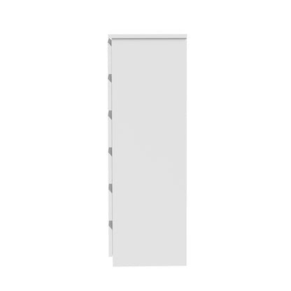 Oikiture 6 Chest of Drawers Lowboy Handle-Free White-Chest of Drawers-PEROZ Accessories