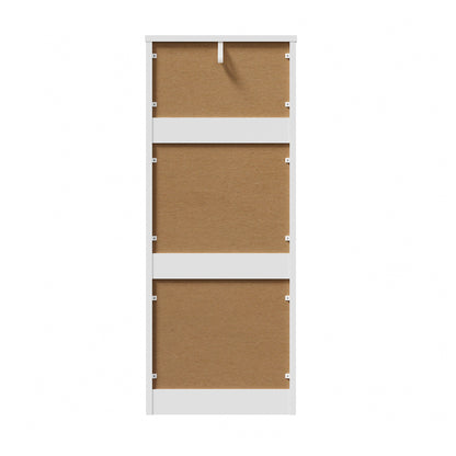 Oikiture 6 Chest of Drawers Lowboy Handle-Free White-Chest of Drawers-PEROZ Accessories