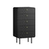 Oikiture 5 Chest of Drawers Dresser Tallboy Metal Handle Black-Chest of Drawers-PEROZ Accessories