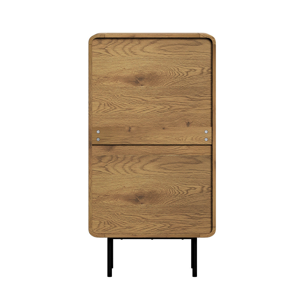 Oikiture 5 Chest of Drawers Dresser Tallboy Wooden Handle Natural-Chest of Drawers-PEROZ Accessories