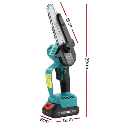 Giantz 6&quot; Mini Cordless Electric Chainsaw Rechargeable Wood Cutter-Tools &gt; Power Tools &gt; Chainsaws-PEROZ Accessories