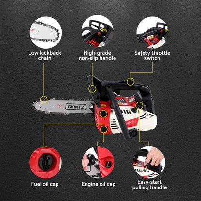 Giantz 25cc Petrol Chainsaw 10" Bar E-Start Tree Pruning Chain Saw-Tools > Power Tools > Chainsaws-PEROZ Accessories