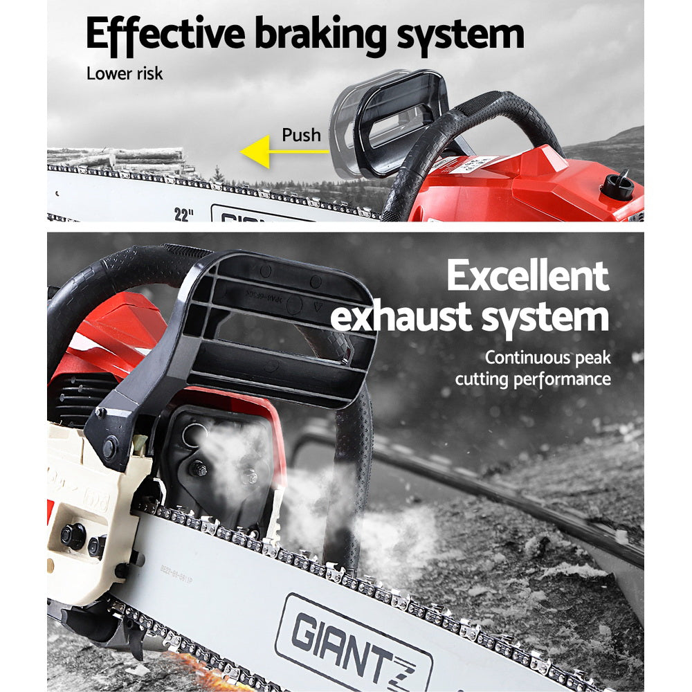 Giantz Chainsaw Petrol 45CC 18" Bar Commercial E-Start Pruning Chain Saw-Tools > Power Tools-PEROZ Accessories