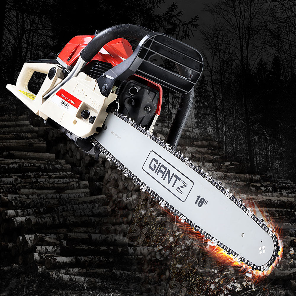 Giantz Chainsaw Petrol 45CC 18" Bar Commercial E-Start Pruning Chain Saw-Tools > Power Tools-PEROZ Accessories
