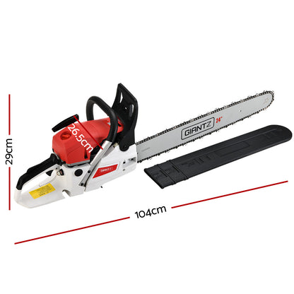 Giantz 62cc Petrol Chainsaw 24 Inch Bar Chain Saw Tree Pruner 2 Stroke E-Start-Tools > Power Tools-PEROZ Accessories