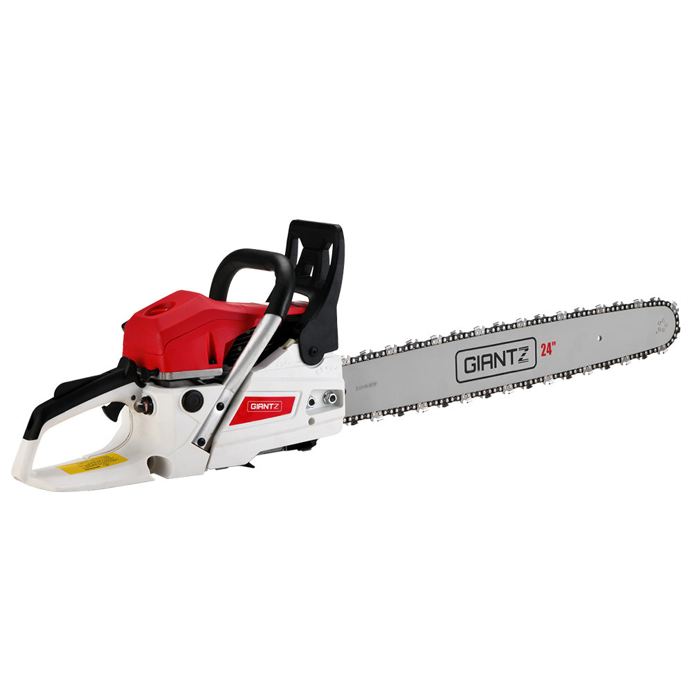 Giantz 62cc Petrol Chainsaw 24 Inch Bar Chain Saw Tree Pruner 2 Stroke E-Start-Tools > Power Tools-PEROZ Accessories