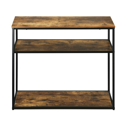 Oikiture Hall Console Table Metal Hallway Desk Entry Display Wooden Furniture-Console Tables-PEROZ Accessories