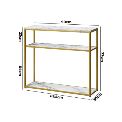 Oikiture Hall Console Table Metal Hallway Desk Entry Display Wh&amp;GD Furniture-Console Tables-PEROZ Accessories