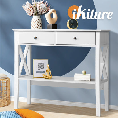 Oikiture Console Table Wooden Hallway Entrywat Display Stand-Console Tables-PEROZ Accessories