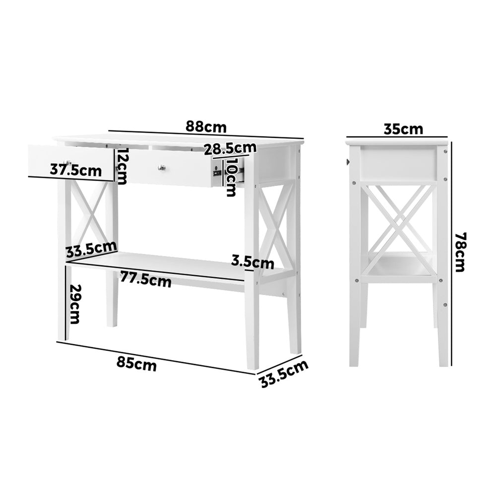 Oikiture Console Table Wooden Hallway Entrywat Display Stand-Console Tables-PEROZ Accessories