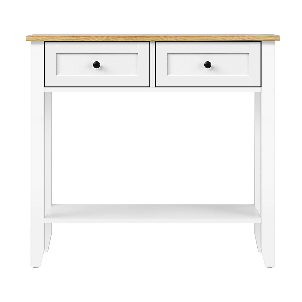 Oikiture Console Table Hallway Entry 2 Drawers Hall Side Display Shelf Desk-Console Tables-PEROZ Accessories