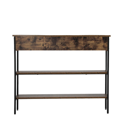 Oikiture 3-Tier Console Table with 2 Drawers-Console Table-PEROZ Accessories