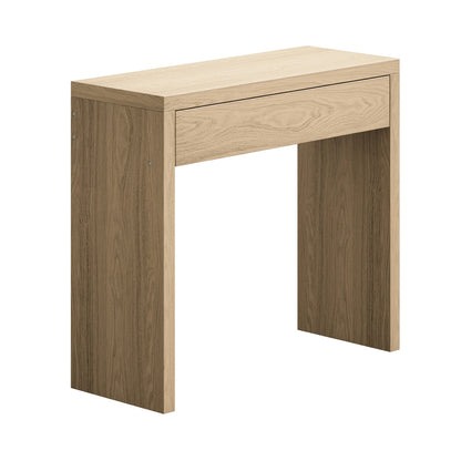 Oikiture Console Table Wood with Drawer Natural-Console Table-PEROZ Accessories