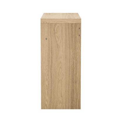 Oikiture Console Table Wood with Drawer Natural-Console Table-PEROZ Accessories