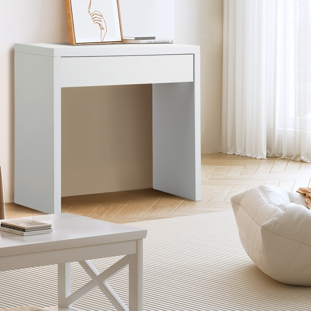 Oikiture Console Table with Drawer White-Console Table-PEROZ Accessories