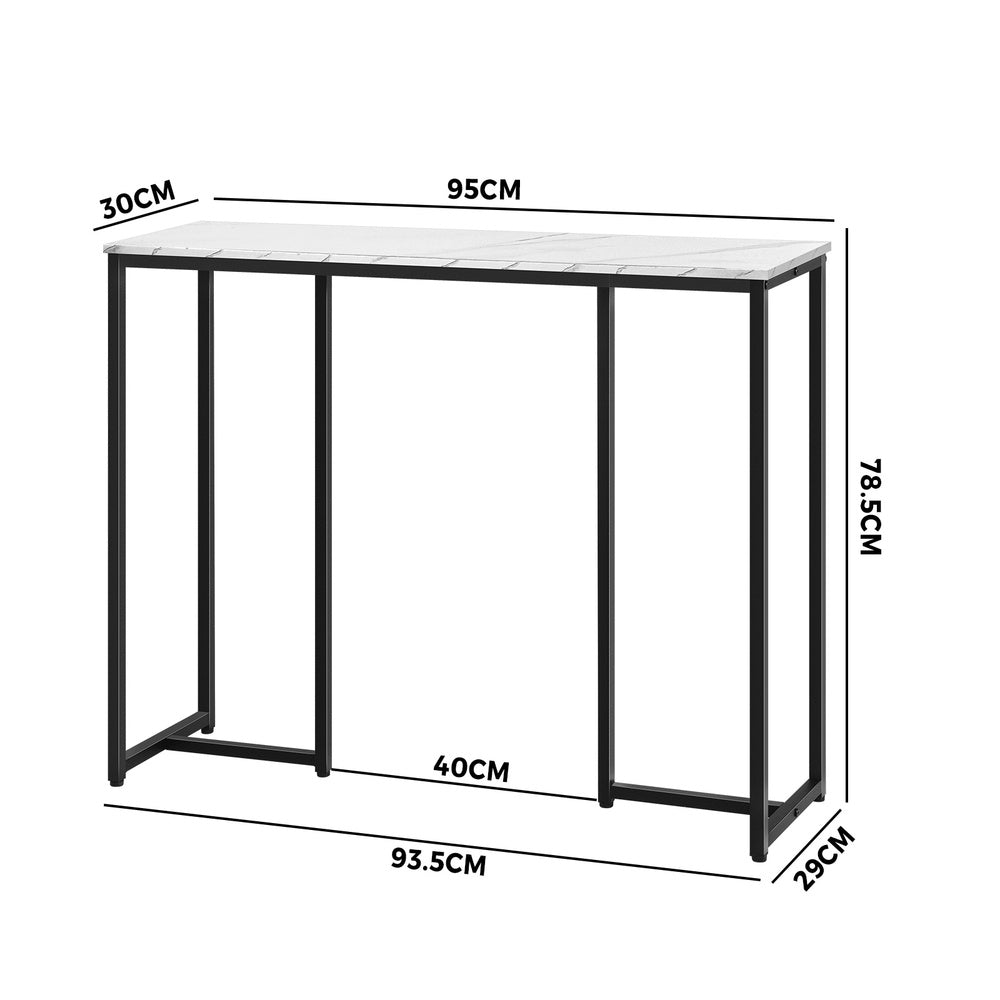 Oikiture Console Table with Metal Frame 95 x 29 x 78.5 Hallway Table Display Side Table-Console Tables-PEROZ Accessories
