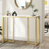 Oikiture Console Table Hallway Entry Side Tables Marble Effect Hall Display White&Gold-Console Tables-PEROZ Accessories