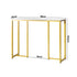 Oikiture Console Table Hallway Entry Side Tables Marble Effect Hall Display White&Gold-Console Tables-PEROZ Accessories
