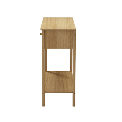 Oikiture 2-tier Console Table 100cm with 2 Storage Drawer-Console Table-PEROZ Accessories