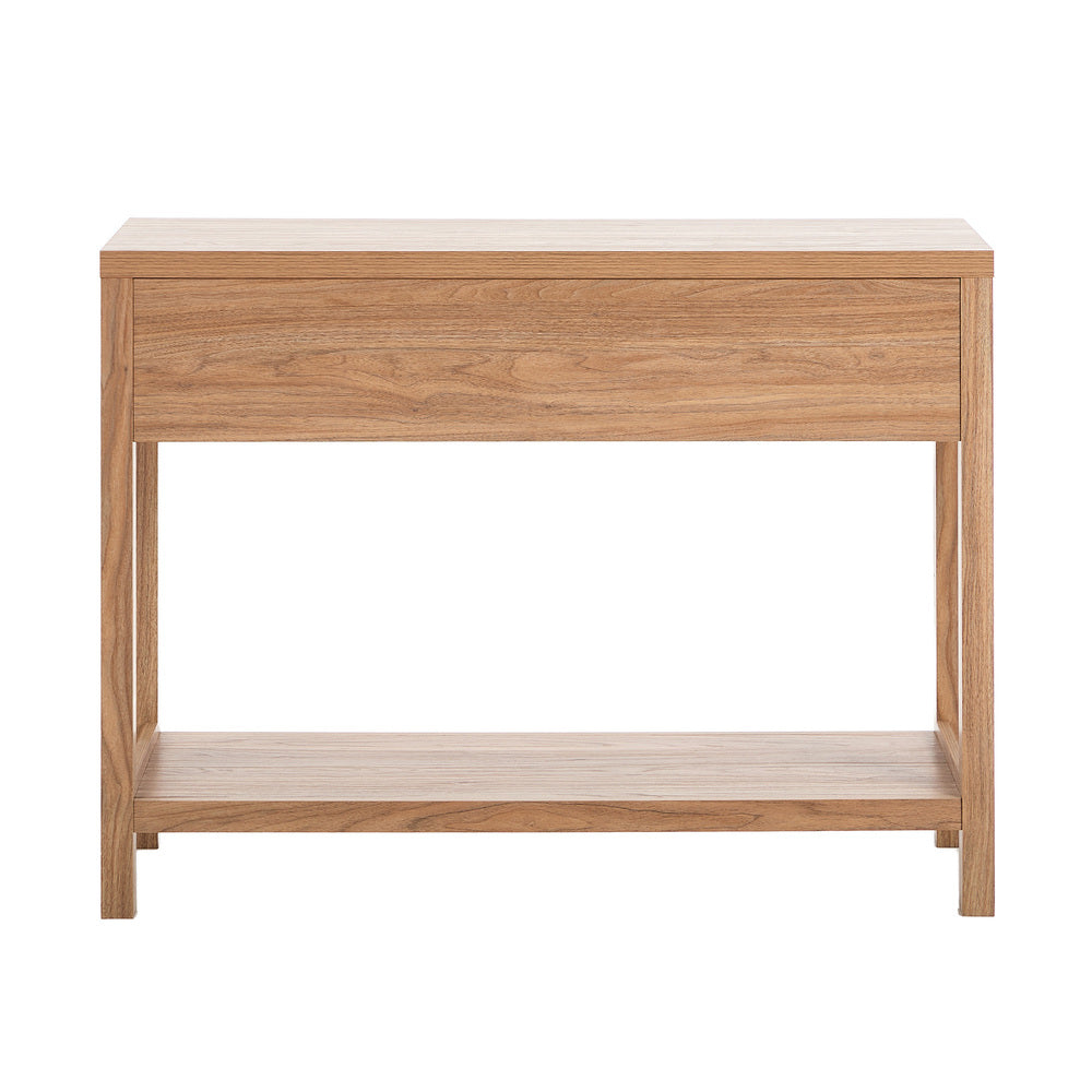 Oikiture Console Table 2 Drawers Entry Table Display Shelf Natural-Console Table-PEROZ Accessories