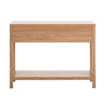 Oikiture Console Table 2 Drawers Entry Table Display Shelf Natural-Console Table-PEROZ Accessories