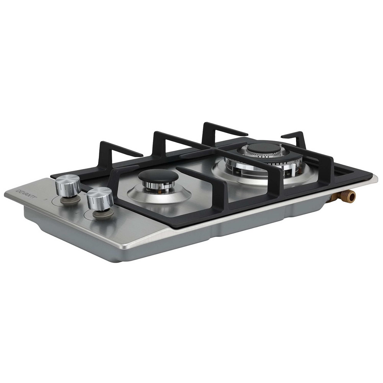 Devanti Gas Cooktop 30cm 2 Burner Silver-Appliances > Kitchen Appliances > Cooktops &amp; Stoves-PEROZ Accessories