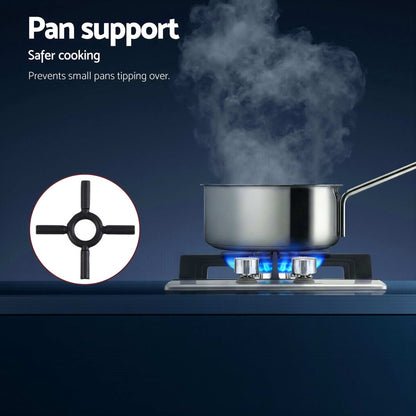 Devanti Gas Cooktop 30cm 2 Burner Silver-Appliances > Kitchen Appliances > Cooktops &amp; Stoves-PEROZ Accessories