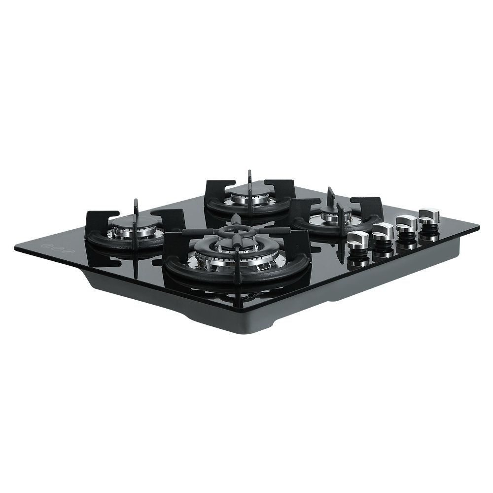 Devanti Gas Cooktop 60cm 4 Burner Black-Appliances > Kitchen Appliances-PEROZ Accessories