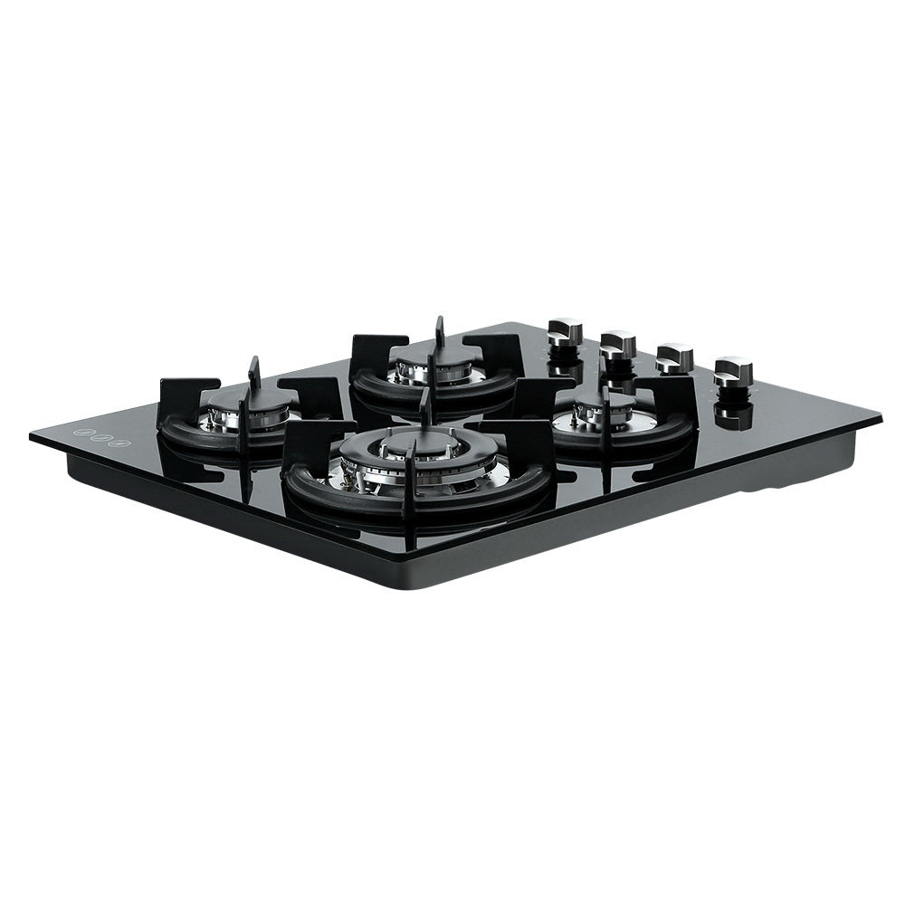 Devanti Gas Cooktop 60cm Stove Hob Black-Appliances &gt; Kitchen Appliances-PEROZ Accessories