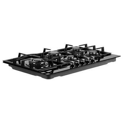 Devanti Gas Cooktop 90cm 5 Burner Black-Appliances &gt; Kitchen Appliances-PEROZ Accessories