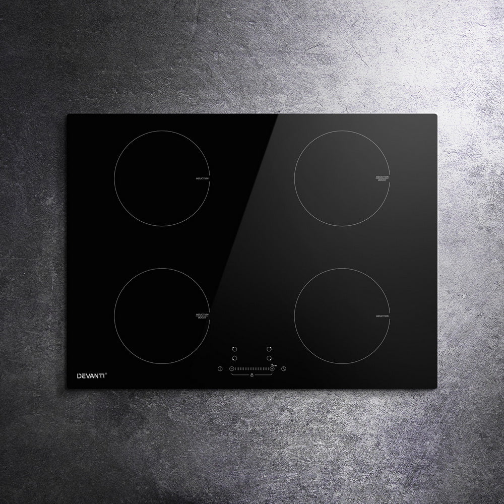 Devanti Electric Induction Cooktop 70cm Ceramic 4 Zones Stove Cook Top Hot Plate 7000W-Appliances &gt; Kitchen Appliances-PEROZ Accessories