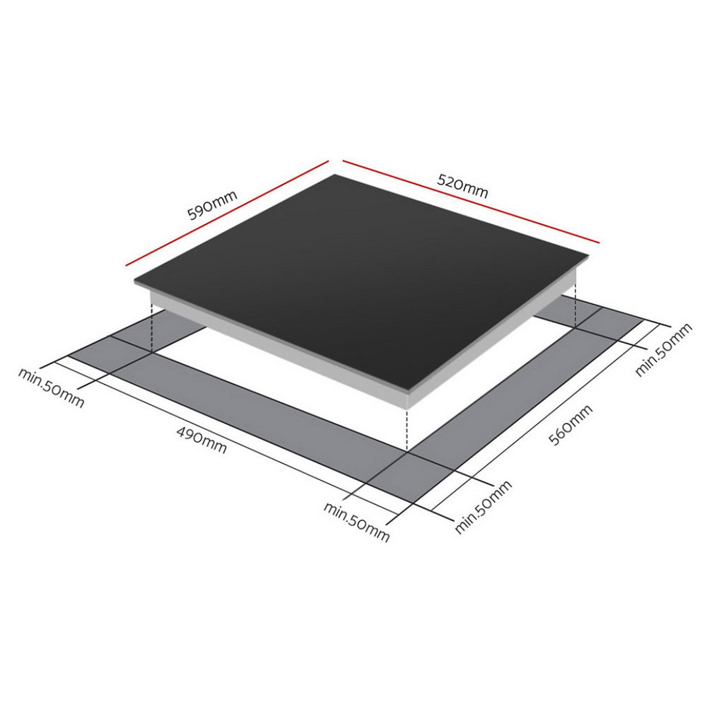 Devanti Induction Cooktop 60cm Electric Cooker-Appliances > Kitchen Appliances > Cooktops &amp; Stoves-PEROZ Accessories